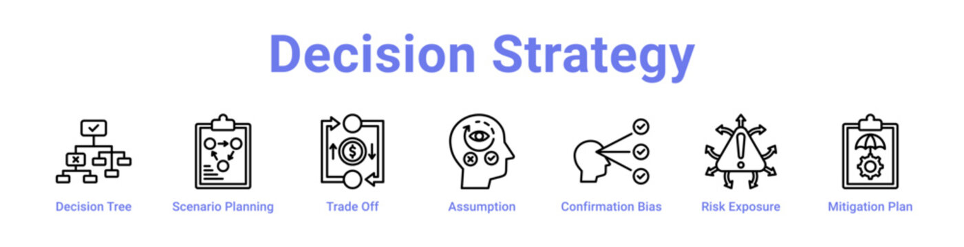 Decision Strategy Web Icon Banner and Collection