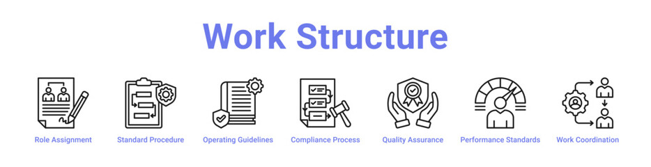Fototapeta premium Work Structure Web Icon Banner and Collection