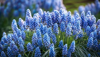 Obraz premium vibrant photo of blue liriope muscari bush a perennial plant