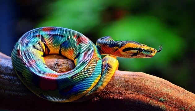 south america brazilian rainbow boa constrictor close up