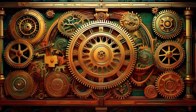 paris france antique machine gears