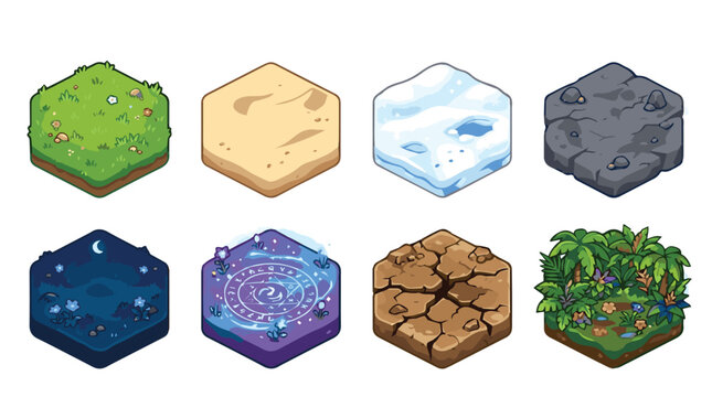 Stylized Terrain Tiles Bundle Vector Pack