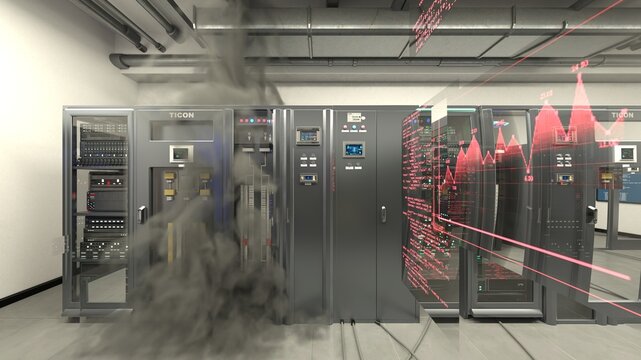 サーバールーム　3DCGレンダリング