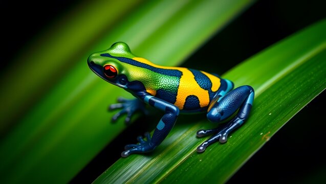 Green tree frog on white background, isolated tropical amphibian closeup


