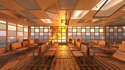 待合室　3DCGレンダリング © tsuneomp