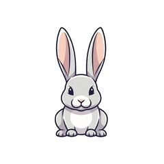 Fototapeta premium Cute cartoon rabbit illustration with long ears.