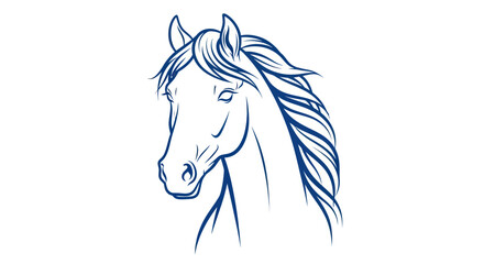 Obraz premium Elegant Horse Head Silhouette, Majestic Equine Portrait, Minimalist Line Art
