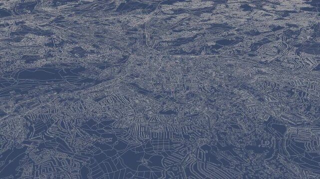 3D looped animation of city - Sheffield England
