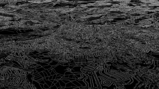 3D looped animation of city - Sheffield England