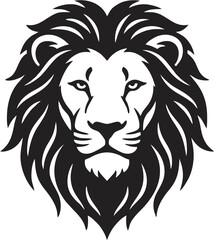 Fototapeta premium Majestic Lion Head Silhouette - A Symbol of Strength and Royalty for Design