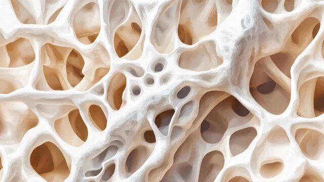 Microscopic Bone Structure: A detailed view of the intricate architecture of bone at a microscopic level, revealing the fascinating honeycomb-like network.