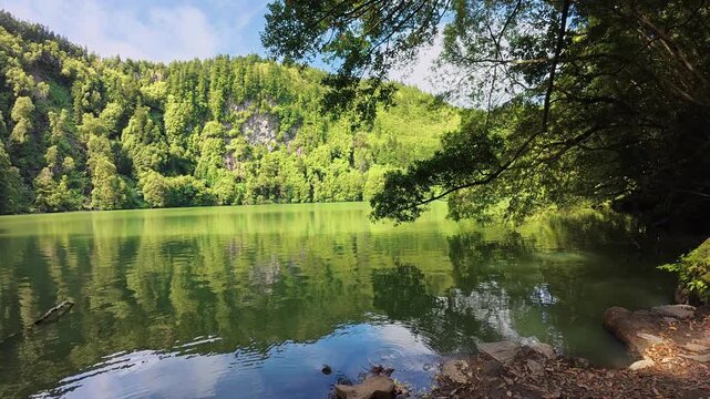 Calm Emerald Waters of Lagoa do Congro, Azores