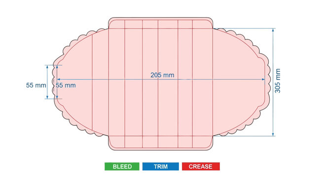 Die Cut Envelope Template Blueprint with Measurements