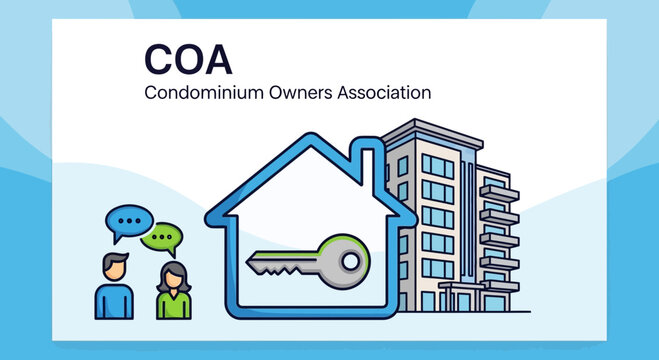 Condominium Owners Association COA, Homeowners, Building, Key, Communication