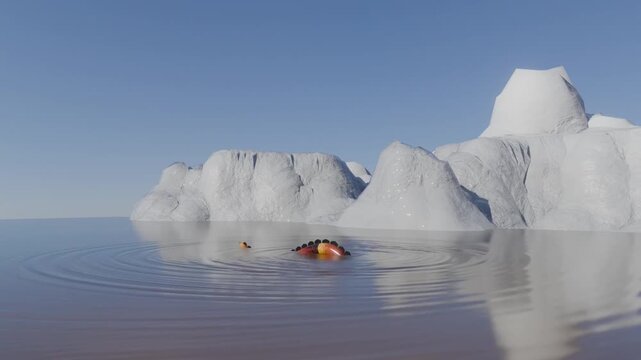 Mysterious Colorful Sea Serpent in Arctic Icy Waters &ndash; Legend 3D Animation