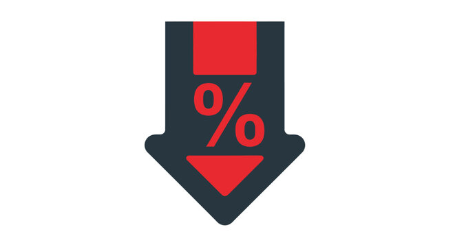 Down arrow icon with percentage symbol representing price reduction or discount
