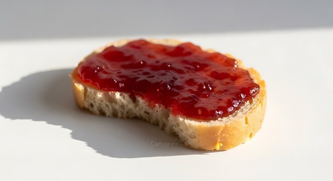 Delicious jam on toasted bread slice.