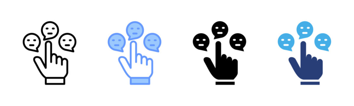 Satisfaction icon set multiple style collection