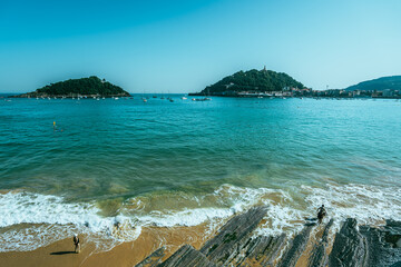 Naklejka premium Santa Clara island turquoise sea San Sebastian horizontal