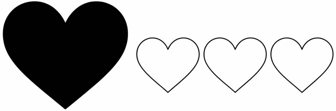 Heart Icon: Black and White Illustration