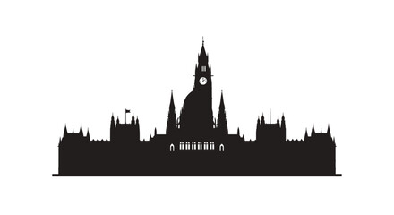 Naklejka premium London Skyline Silhouette with Big Ben.