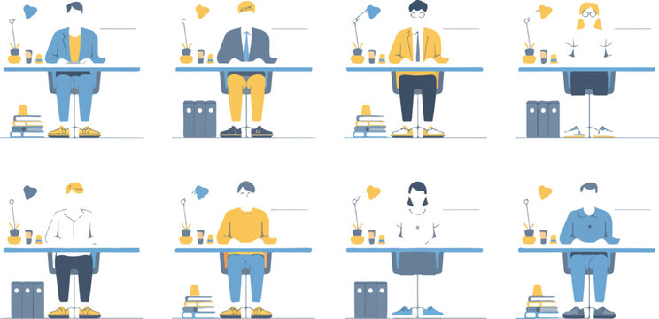 Digital Nomad Concept Vector Illustration People Working Remotely Anywhere Home or Office