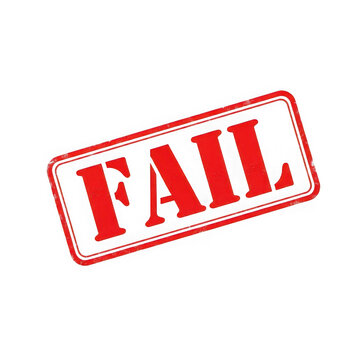 Fail stamp vector icon, red fail stamp sign, fail stamp transparent background.