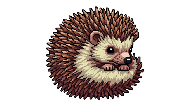 Cute Hedgehog Curled Up Illustration.