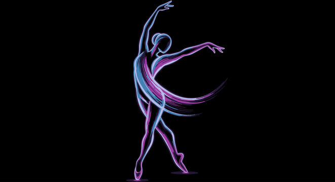 Dancer in Motion with Extended Arms.