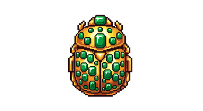 Golden Scarab Beetle Ancient Egyptian Symbol.