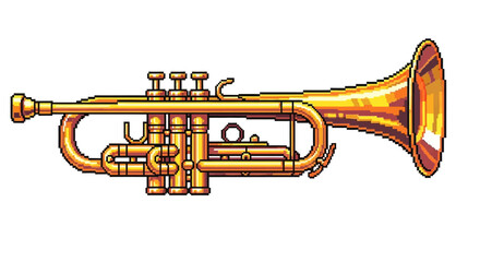 Fototapeta premium Golden Trumpet Musical Instrument Brass Valves.