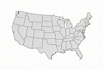 Fototapeta premium Map of the United States with State Borders