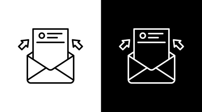Letterhead Outline White Icon Set Design