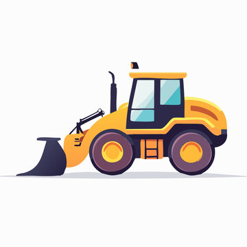 Yellow Front Loader Construction Vehicle Illustration