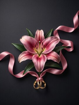 Flores rom&acirc;nticas com alian&ccedil;as douradas e composi&ccedil;&atilde;o elegante para casamento e amor