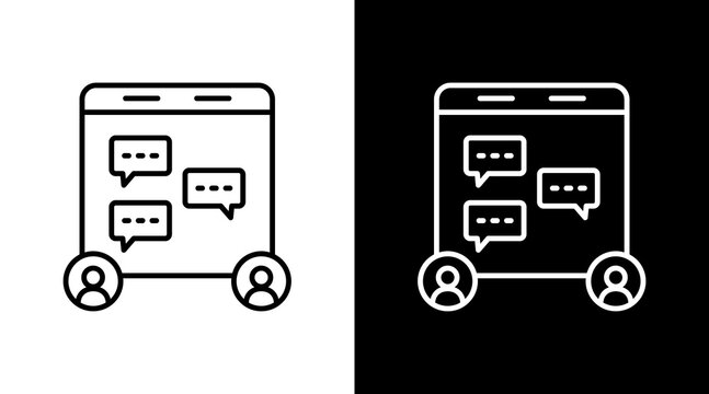 Comment Thread Outline White Icon Set Design