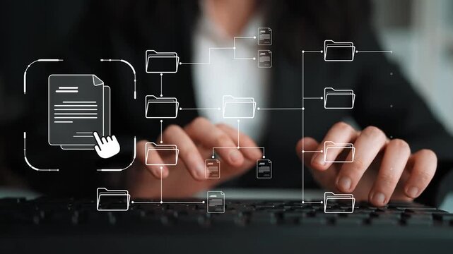 Digital file structure showing folder organization, file hierarchy, and document arrangement. File structure supports management, improves access, and file structure enhances clarity. Marrow