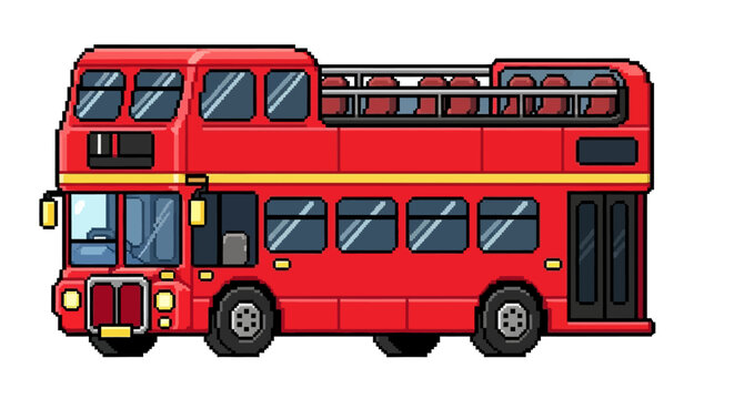 Red Double Decker Bus Illustration for City Travel.