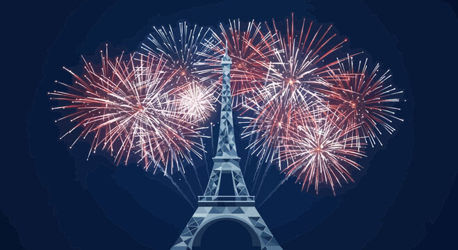 Eiffel Tower Fireworks Celebration