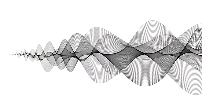 Abstract sound wave frequency visualization on white background