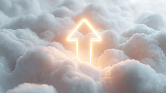 Cloud Upload Icon Digital Data Storage Concept