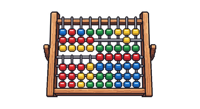 Colorful Wooden Abacus Counting Tool for Education.