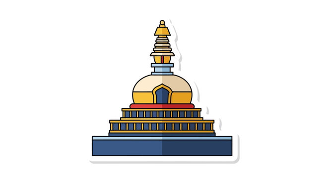 Buddhist Stupa Temple Landmark Architecture Design, Spiritual Sacred Building Icon