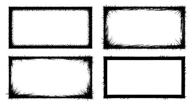 frame, grunge, black, rectangle, border, texture, rough, distressed, edge, design, element, vintage, dirty, outline, graphic, simple