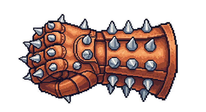 Spiked Gauntlet Weapon Fantasy Illustration.