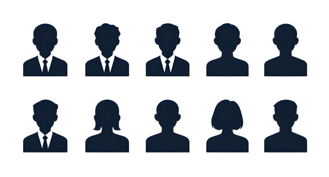 default user avatar set, anonymous profile icons, social media user placeholders, generic person silhouette, account profile illustration, login user icon, minimal avatar collection, blank profile pic