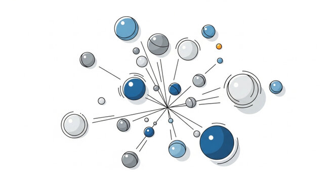 Abstract network of connected spheres and lines.