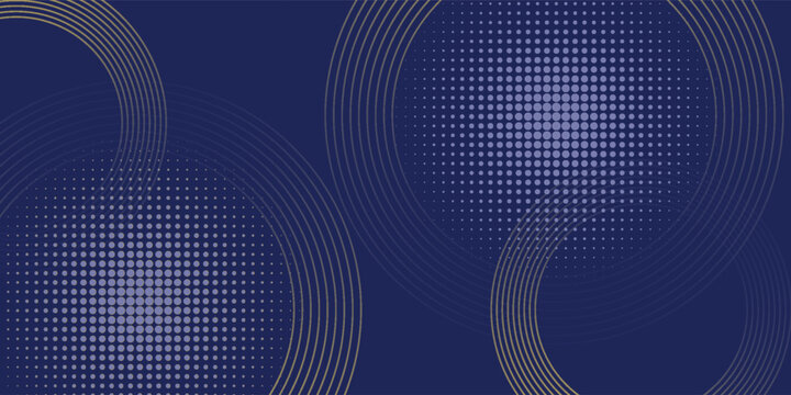 Abstract colorful gradient curves lines on dark blue background. vector.