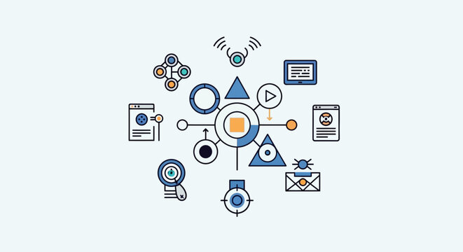 Collection of various business icons.