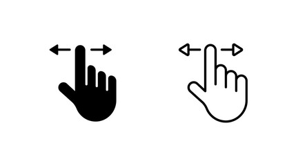 Fototapeta premium Drag Scroll Hand Cursor icon. outline glyph flat filled line style